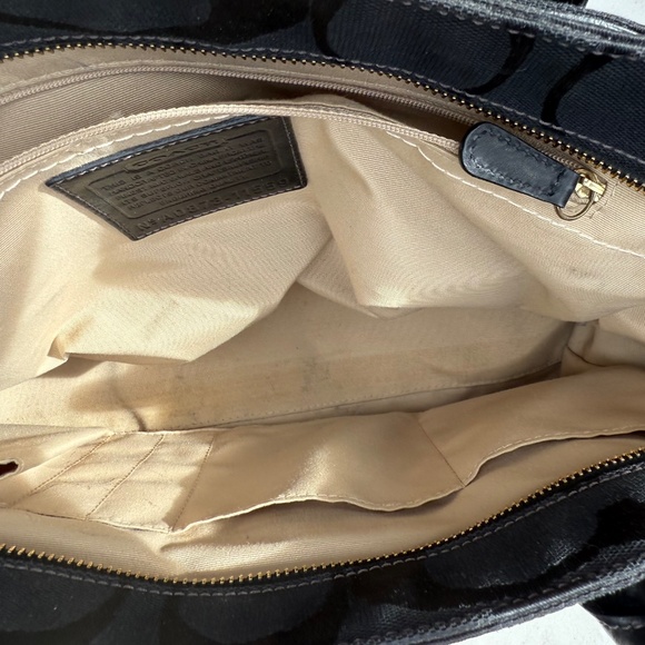 Coach Madeline Signature Canvas Shoulder Tote in black with leather accents - Picture 5 of 7